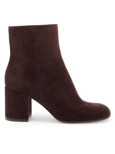 Gianvito Rossi Joelle 70 Suede Ankle Boots In Brown