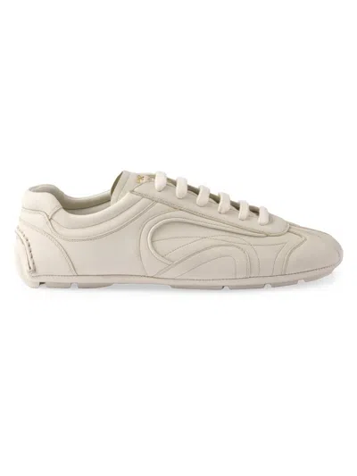 Prada Mens Neutral Montecarlo Re-edition 2005 Antiqued Leather Low-top Trainers Eur 42.5 / 8.5 Uk