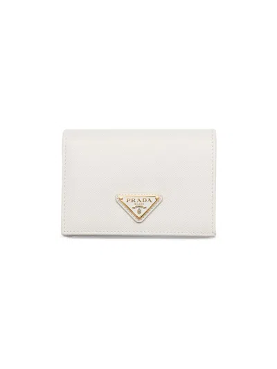 Prada Small Saffiano Leather Wallet In Sand