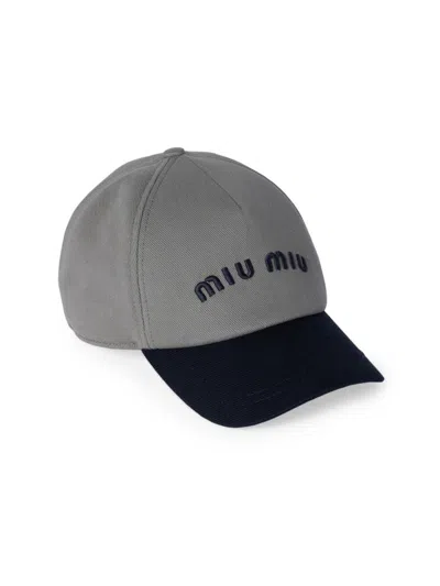 Miu Miu Drill Cap In Gray