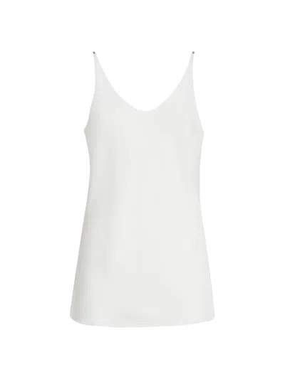 Brunello Cucinelli Silk Strap Top In White