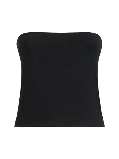 Brunello Cucinelli Black Solid Strapless Top In Black