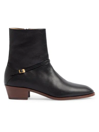 Valentino Garavani Man Ankle Boots Black Size 12 Leather In Black