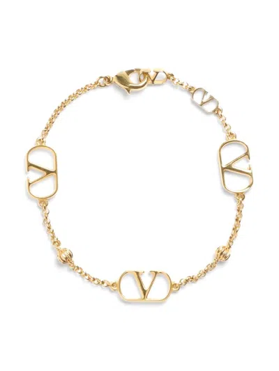 Valentino Garavani Mini Gold-tone Chain With Knurled Sphere And Signature Detail In Gold