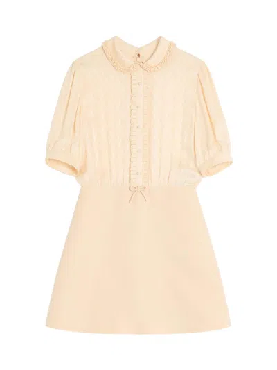 Valentino Garavani Crepe Couture Short Dress In Neutral