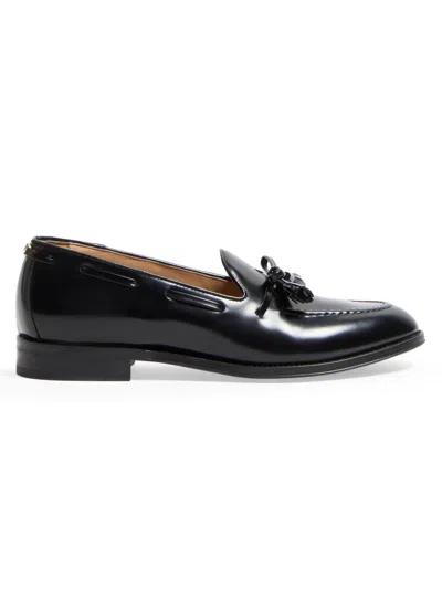 Valentino Garavani Bowshire Loafers In Black Glossy Calfskin