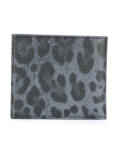 Shop Dolce & Gabbana Leopard Print Billfold Wallet - Black