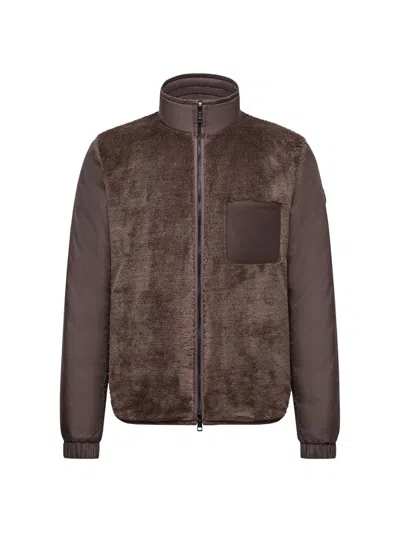Moncler Doudoune Courte Réversible En Teddy Livra In Brown