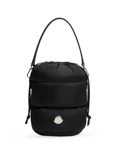 Moncler Caradoc Fabric Bucket Bag With Adjustable Strap In Black