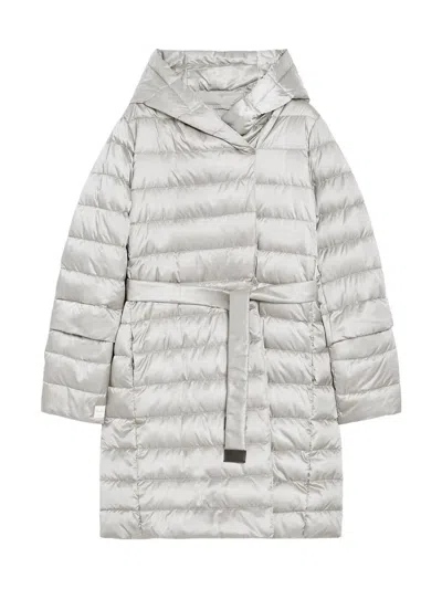 Max Mara Reversible Down Jacket In Water-repellent Satin In White