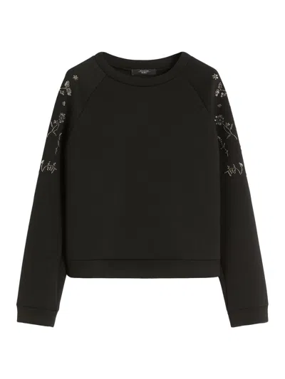 Weekend Max Mara Long-sleeved Sweatshirt In Black