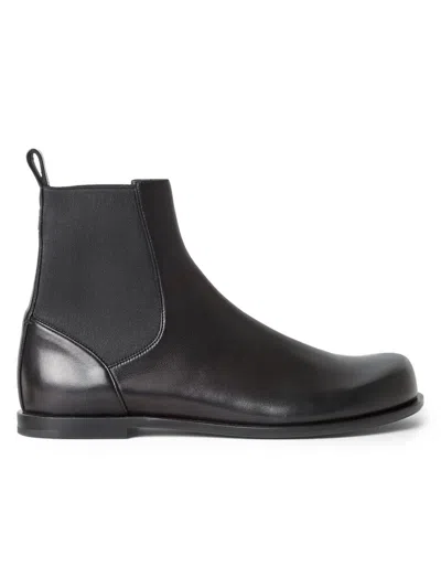 Fendi Ff Squared Chelsea Boots In Nappa Leather Shoes In Black