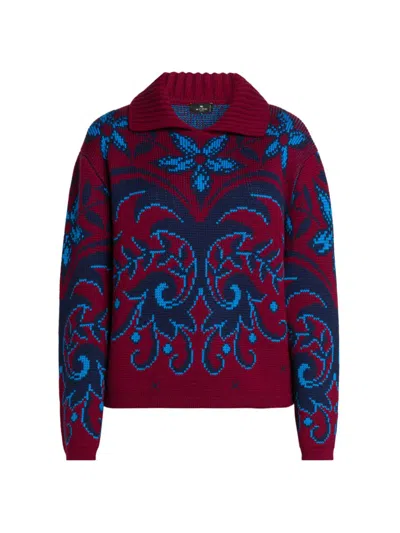 Etro Patterned Wool Sweater In Multi