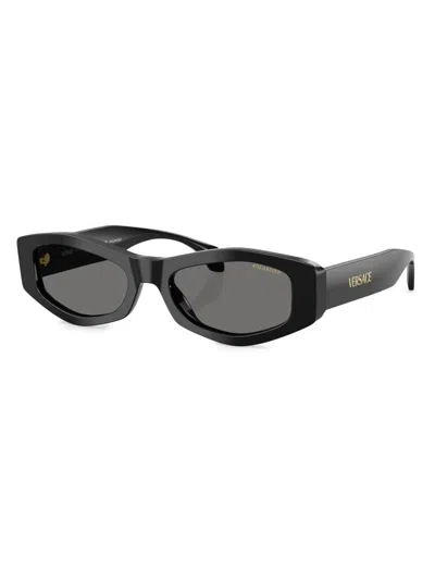 Versace 54mm Irregular Sunglasses In Black