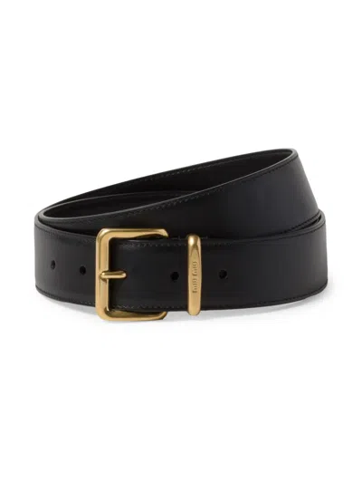 Miu Miu Leather Belt In Black