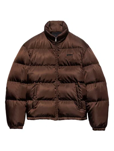 Prada Medium-weight Re-nylon Down Jacket In Multi