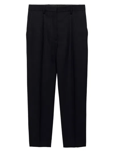 Prada Rush-stitch Wool Trousers In Black
