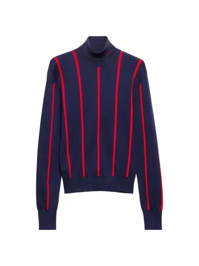Prada Rollkragenpullover Aus Baumwolle In Blue