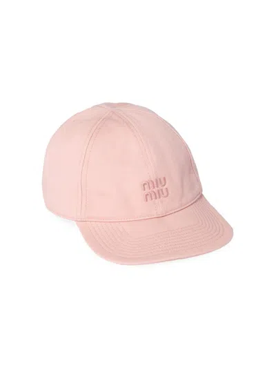 Miu Miu Solid Color Baseball Cap In Pink
