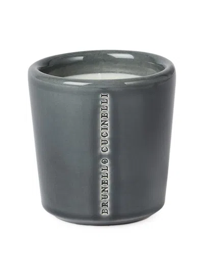 Brunello Cucinelli Logo Vase Candle In Gray