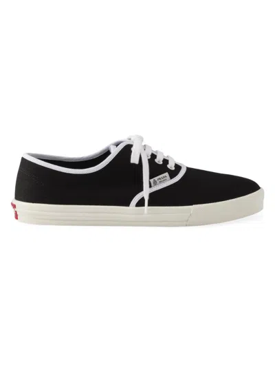 Prada Canvas Low Top Sneaker In Black