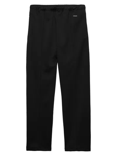 Prada Men's Technical Jersey Pants In Black
