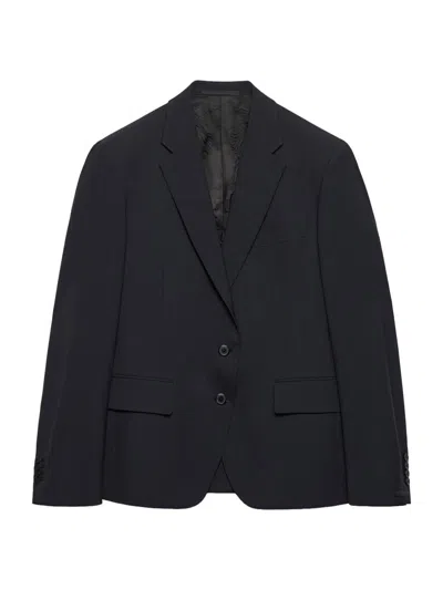Prada Single-breasted Wool Jacket In Blue