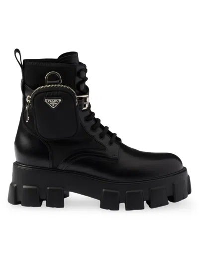 Prada Monolith Combat Boots In Multi