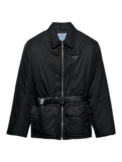 Prada Black Down Jacket In Black
