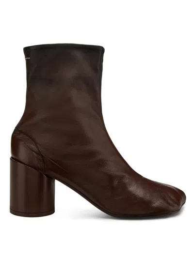 Mm6 Maison Margiela Anatomic Ombre Leather Ankle Boots In Brown