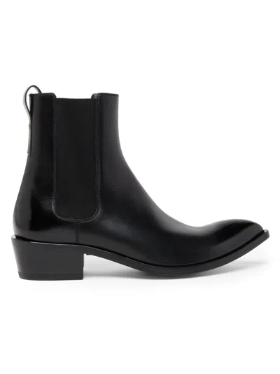 Tom Ford Chelsea Boots In Burnished Leather In Black
