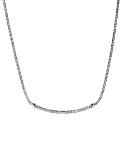 John Hardy Jh Essential Diamond Necklace In Silver