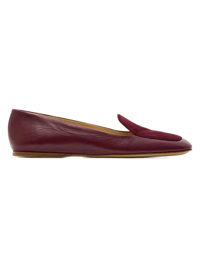 Gabriela Hearst Aveda Flat Loafer In Bordeaux Leather & Suede In Brown
