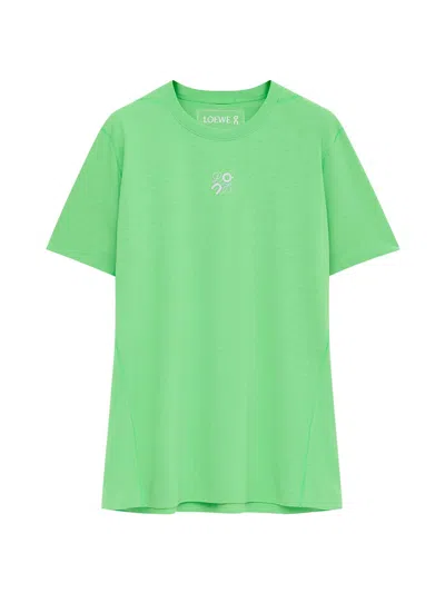 Loewe Active T-shirt In Technical Jersey In Green