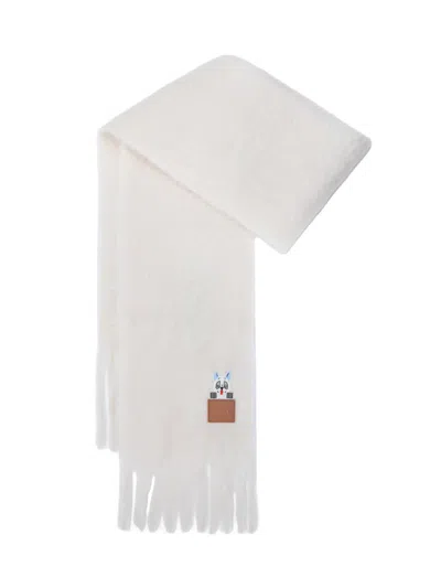 Loewe X Louis Wain Mohair And Wool Blend Scarf In White