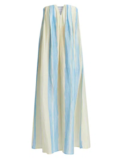 Significant Other Juniper Maxi Dress In Saffron Stripe In Blue