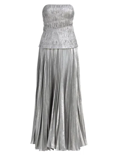 Acler Rockland Strapless Midi Dress In Gray