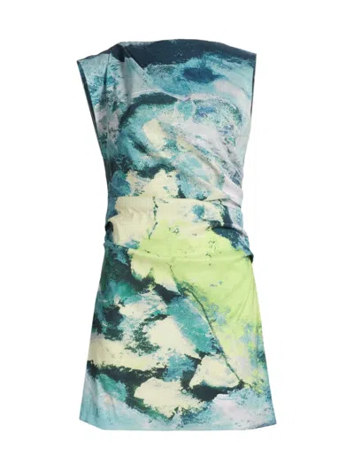 Acler Inkford Mini Dress In Citrus Canvas In Multi