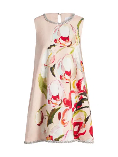 Acler Anglesey Floral Embellished Mini Dress In Pink