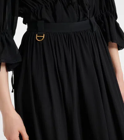 Chloé Chloe Women Pantaloni Fluidi A Pieghe In Charmeuse Di Seta In Black