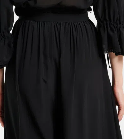 Chloé Chloe Women Pantaloni Fluidi A Pieghe In Charmeuse Di Seta In Black