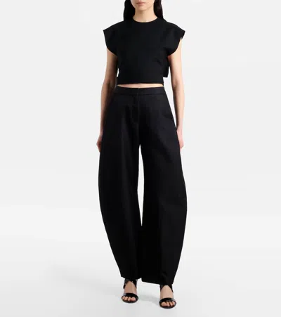 Alaïa Belted Wool Top In Black