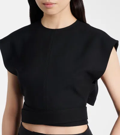 Alaïa Belted Wool Top In Black