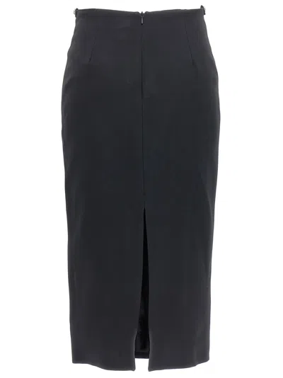 David Koma Black Puffer Circle Embroidery Skirt In Black