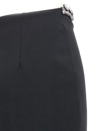 David Koma Black Puffer Circle Embroidery Skirt In Black
