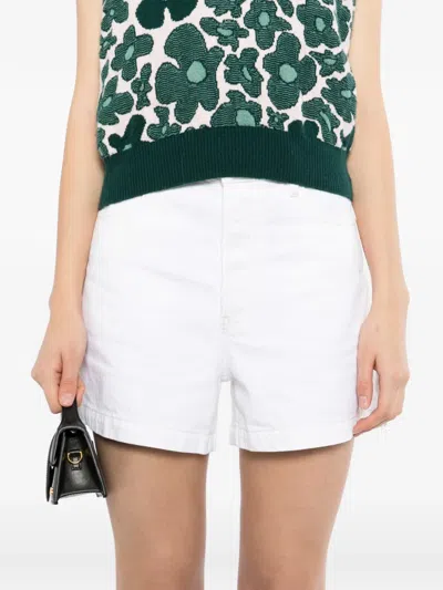Frame Womens Au Natural Clean The Everyday High-rise Denim Shorts In White