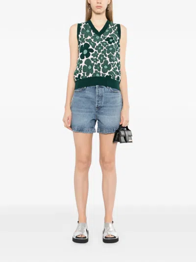 Frame Womens Tempo The Everyday High-rise Denim Shorts In Blue
