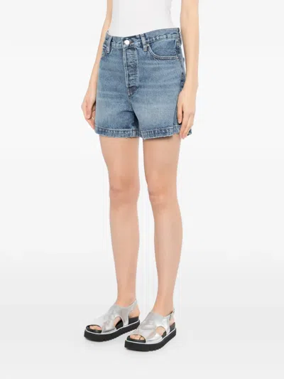 Frame Womens Tempo The Everyday High-rise Denim Shorts In Blue