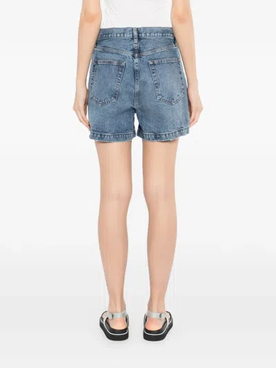 Frame Womens Tempo The Everyday High-rise Denim Shorts In Blue