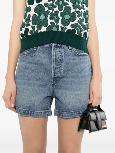 Frame Womens Tempo The Everyday High-rise Denim Shorts In Blue